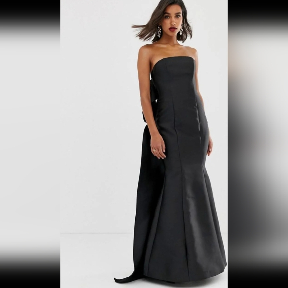 ASOS EDITION Bow Back Bandeau Maxi Dress - Picture 2 of 11